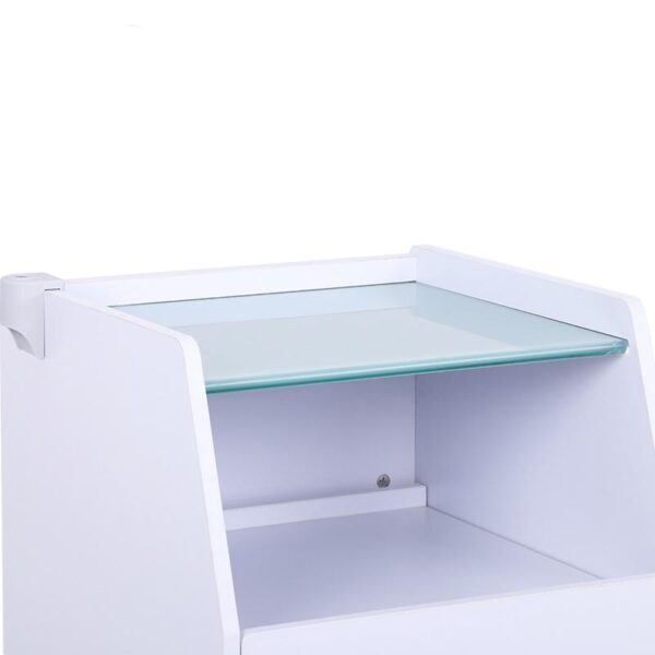 Glass Salon Trolley - Luxury Pedicure Trolley with LED Cold Li by Nova