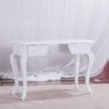 3 Nova antique style nail desk with ornamental carving and white finish