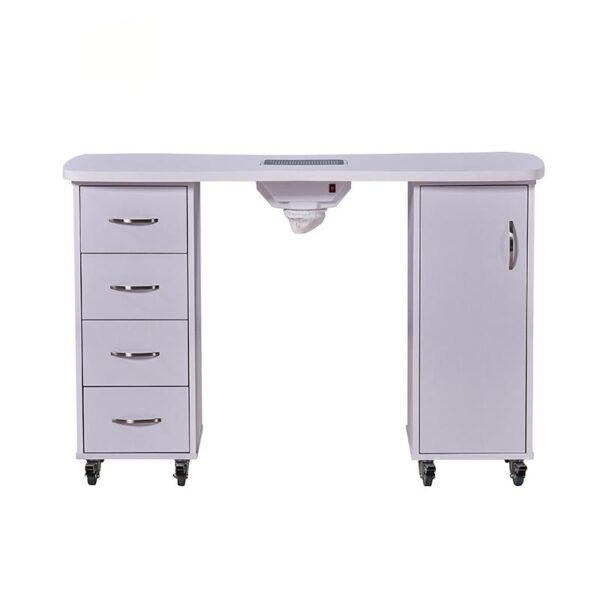 3 Side view of manicure table and chair set with dust collector - Nova