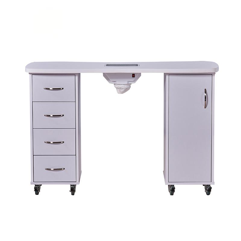 3 Side view of manicure table and chair set with dust collector - Nova
