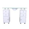 3 Front view of MDF manicure table with dust collector and storage - Nova