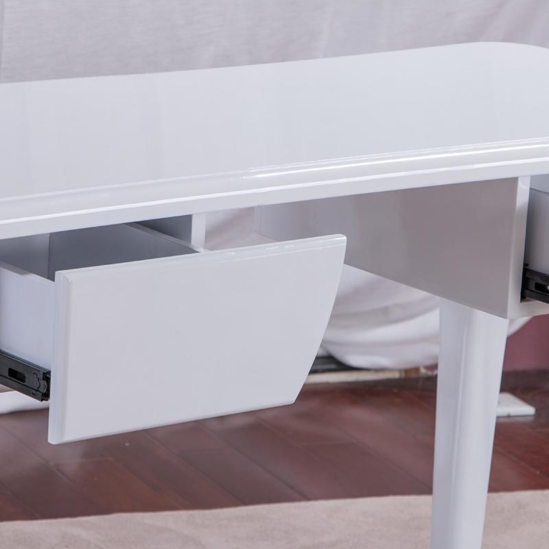 4 Top view of antique white manicure table with carved garden pattern