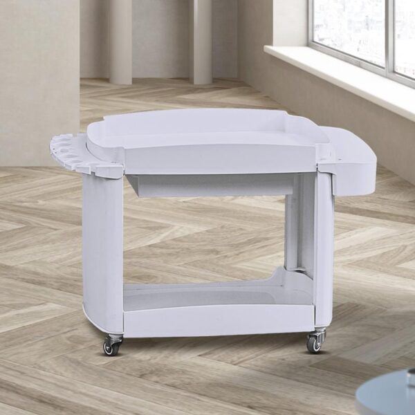 Metal Salon Trolley - White Hair Beauty Salon Spa Rolling Meta by Nova