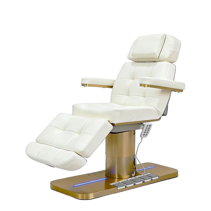 White Thia Beauty Salon Furniture Facial Spa Bed 3 Motors Electric Lux... - Massage Bed | Nova Spa Equipment