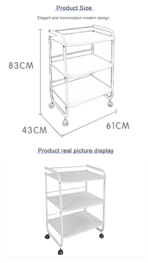 5 Metal Salon Trolley - Professional Modern Design Metal Hair Sa by Nova