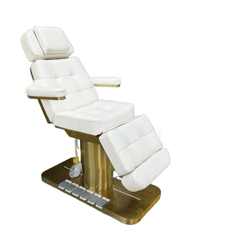 White Gold Beauty Salon Furniture 3 Motors Massage Table and Bed Luxur... - Massage Bed | Nova Spa Equipment