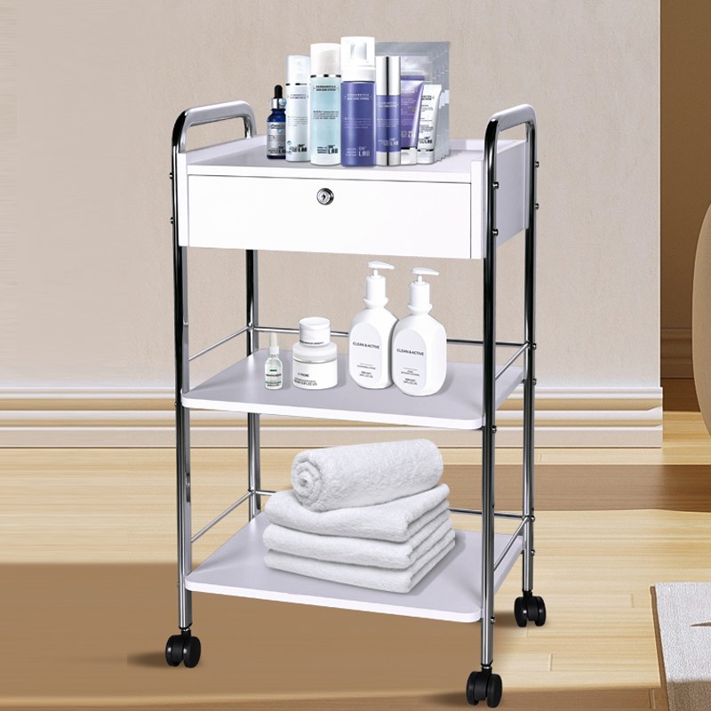 6 Beauty Salon Trolley - Modern 2-Level MDF Spa Trolley Cart with by Nova