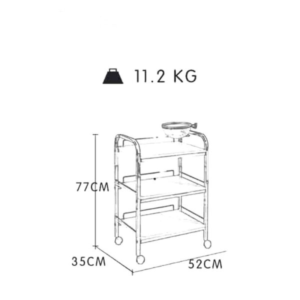 6 Metal Salon Trolley - 3-Level Modern Stainless Steel Salon Tro by Nova