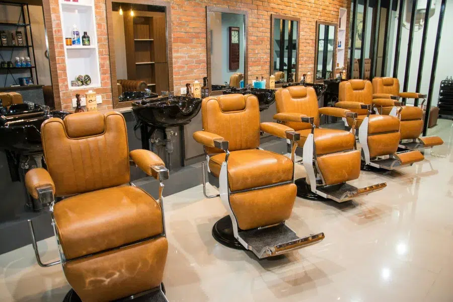 Commercial salon chairs in a clean professional salon environment