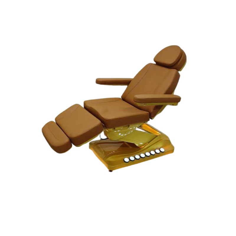 Gold Metal Base Adjustable Hydraulic Electric Beauty Lash Bed with Cus... - Lash & Nail Bed | Nova Spa Equipment