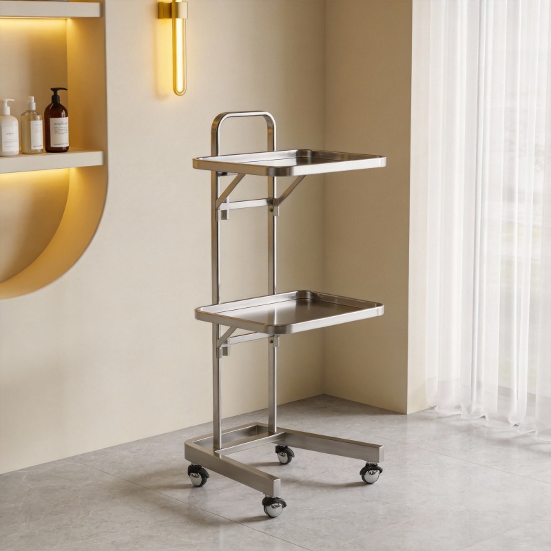 Metal Salon Trolley - Makeup Salon Equipment Gold Pink Silver by Nova