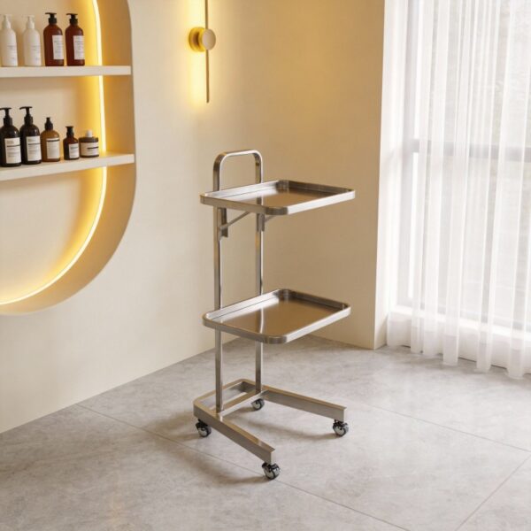 Metal Salon Trolley - Makeup Salon Equipment Gold Pink Silver by Nova