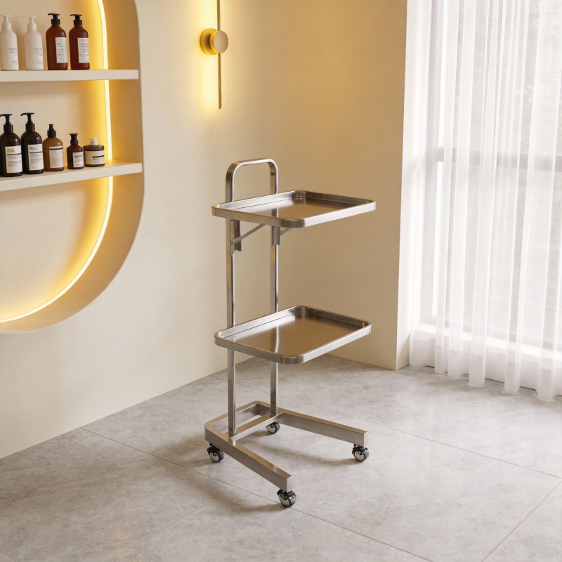 Metal Salon Trolley - Makeup Salon Equipment Gold Pink Silver by Nova
