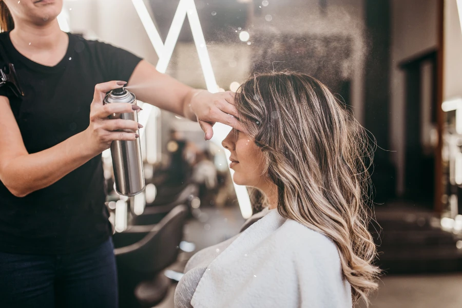 Clients waiting and receiving services in a busy hair salon