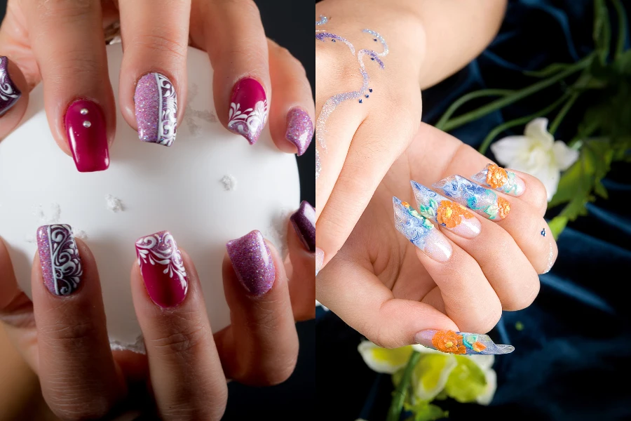 spring nail color trends pastel vs winter dark nails comparison