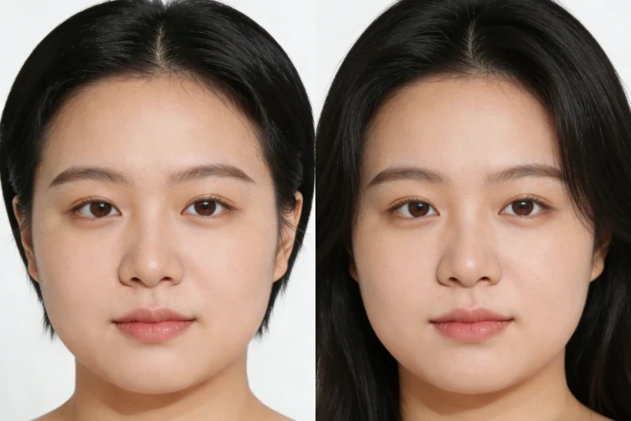 best haircut for round face to create length and reduce width