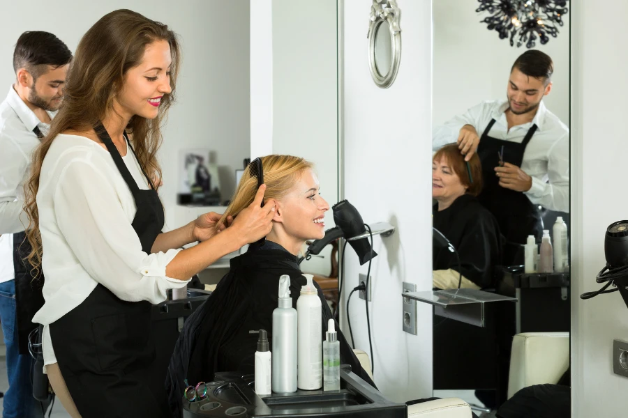 professional salon chair setup for accurate face shape haircut consultation