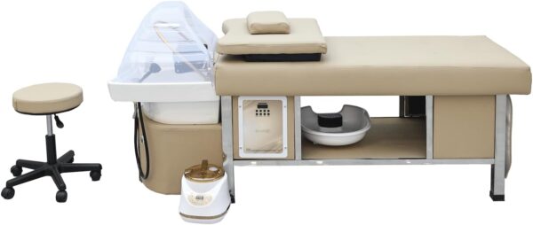Head spa bed with U-shape water massage shampoo backwash unit