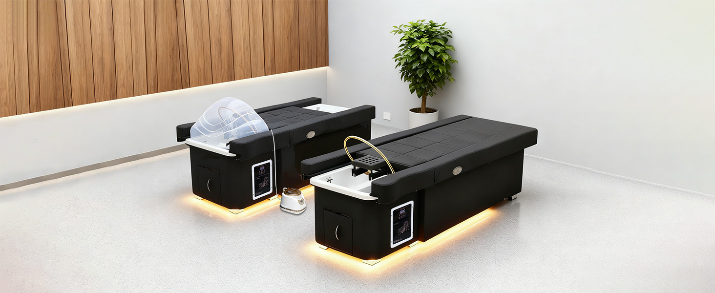 Electric Lifting Shampoo Bed, Japanese Head Spa Equipmen, Head Spa Bed, With Water Circulation, Fumigation, Foot Bath Spa for Salons & Spas