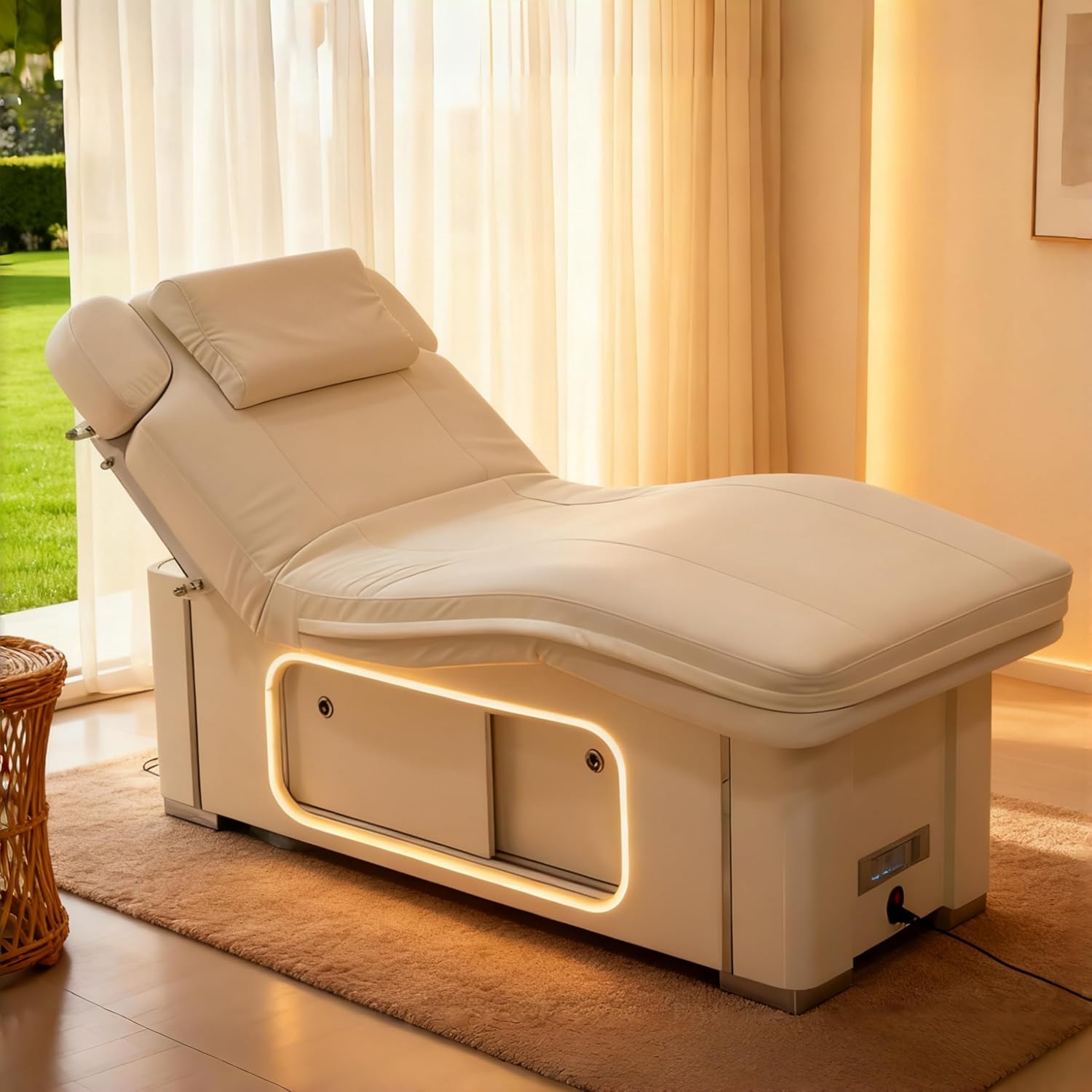 Massage Table - Electric Massage Table with White Modern Ambient Light... - Massage Bed | Nova Spa Equipment