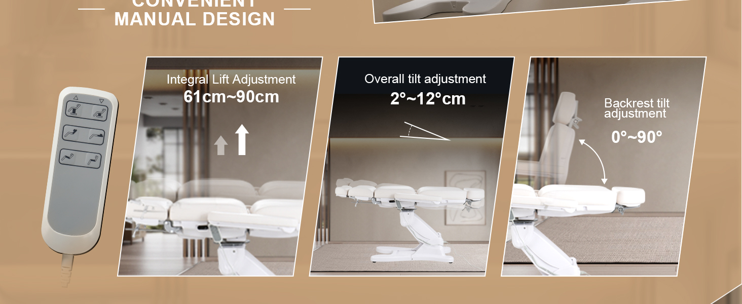 TATARTIST Electric Facial Bed Professional Electric Spa Bed Portable Massage Table Beauty Salon Tattoo Facial Chairs for Esthetician Treatment Table All Purpose Aesthetic Chair with 3 Motors