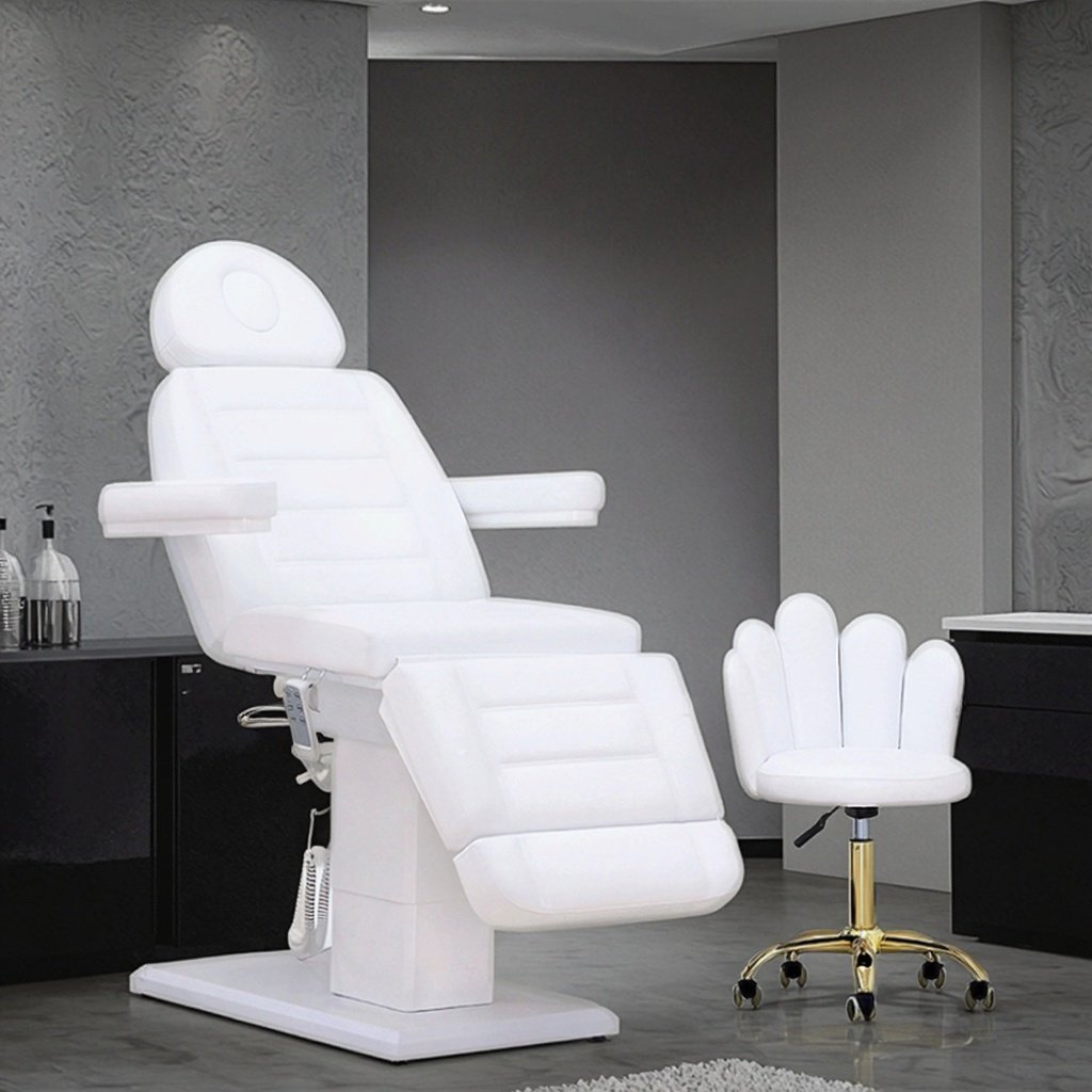 Modern Full White Beauty Salon Furniture Adjustable Medical Clinic Massage Bed 3 Motors Electric Cosmetic Treatment Spa Bed