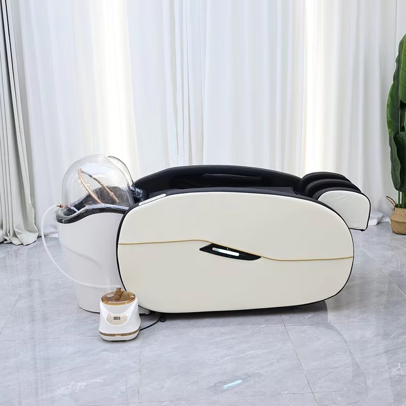 Luxurious Barbershop Furniture Human Touch Massage Head Spa Washing Chair Bed Modern Multifunction Airbag Hair Shampoo Bed