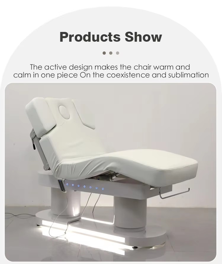 Modern Salon Furniture White Eyelash Facial Spa Massage Bed Luxury 4 Motors Electric Adjustable Cosmetic Treatment Beauty Bed