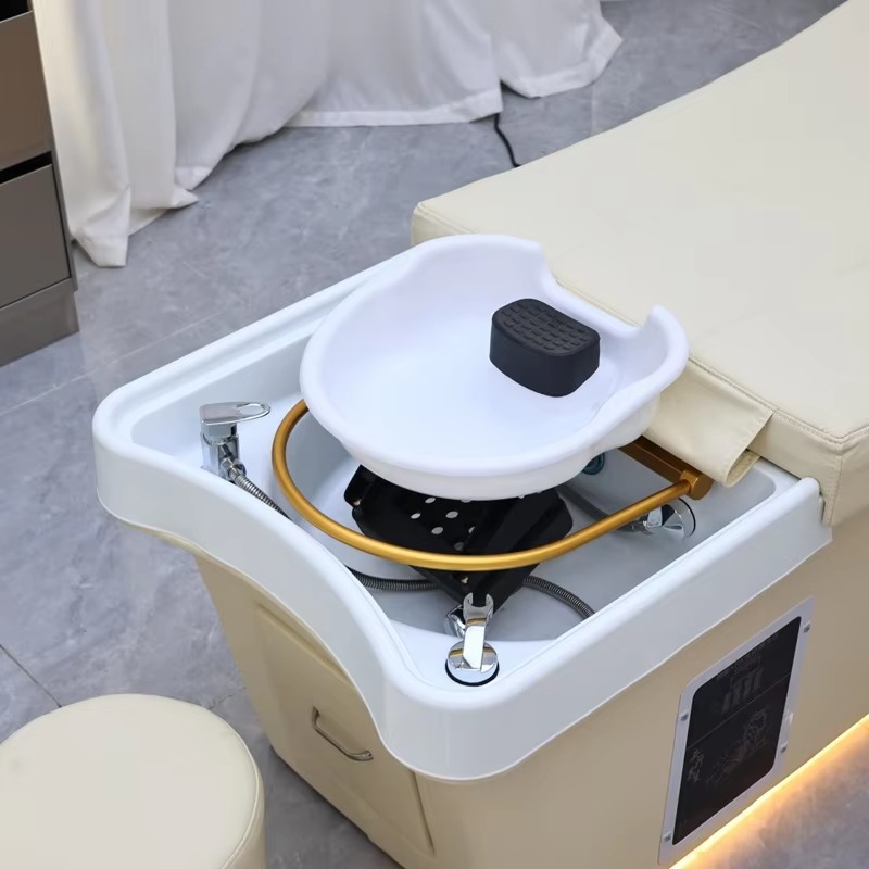 Modern Design Ergonomic Japanese Head Spa Thai Massage Bed with Durable Curved Basin for Salon