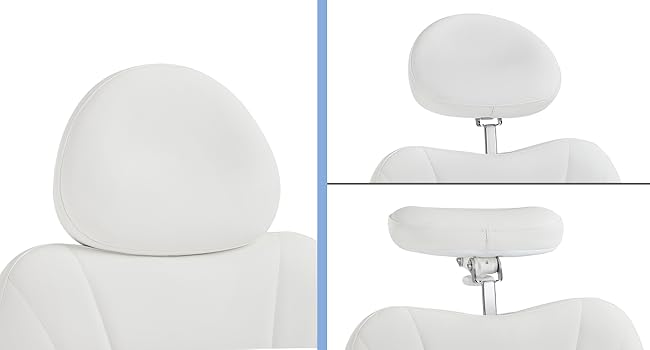 BarberPub Full Electrical 4 Motor Facial Beauty Bed with Hand Foot Control, Leather Massage Bed, Procedure Spa Chair, 400 lbs Capacity, 3 Preset Positions 2119 (White)