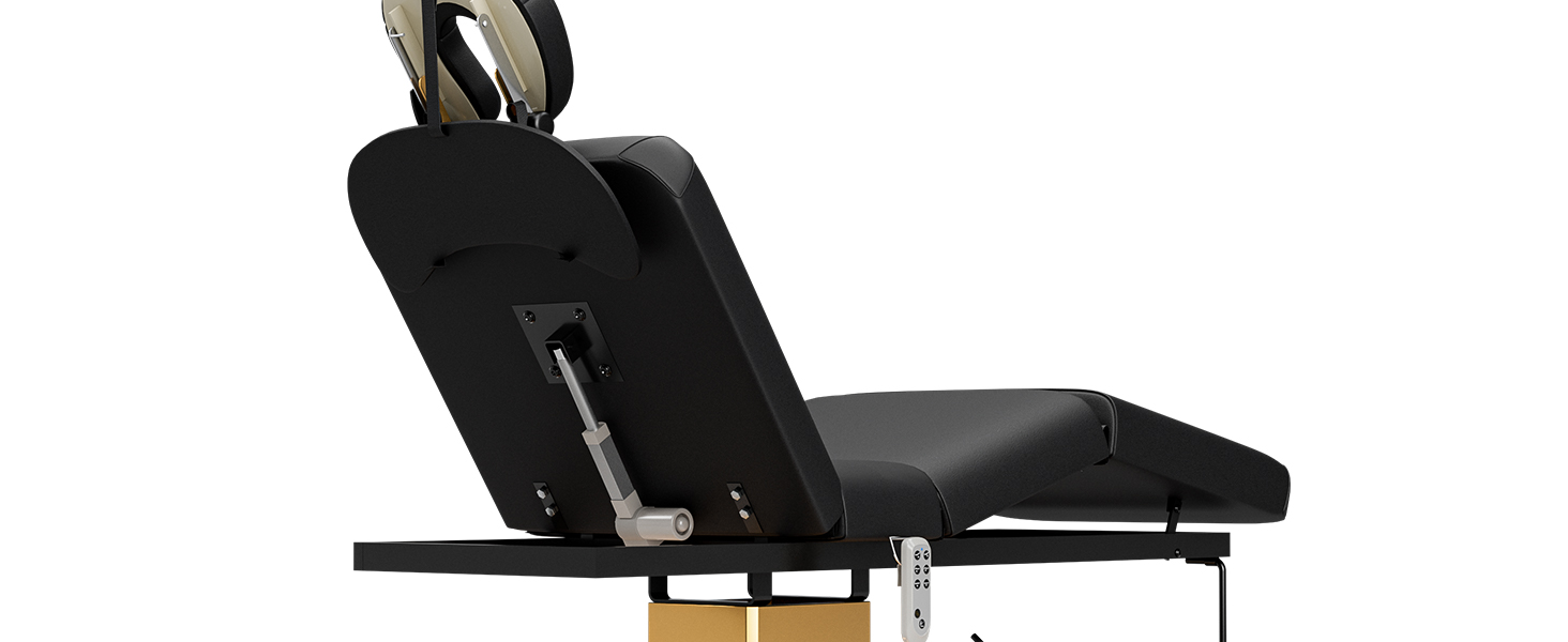 Icoget Professional Full Electric Spa Massage Treatment Table, Medical Bed with Independent Leg Adjustment, Facial Bed with Face Cradle for Beauty, Black
