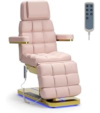Qnoxlim Full Electric Massage Table with Lift,Whole Piece 3 Motor Professional Facial Bed for Estheticians, Spa & Waxing, Heavy-Duty Adjustable Massage Bed for Physical Therapy (Black)