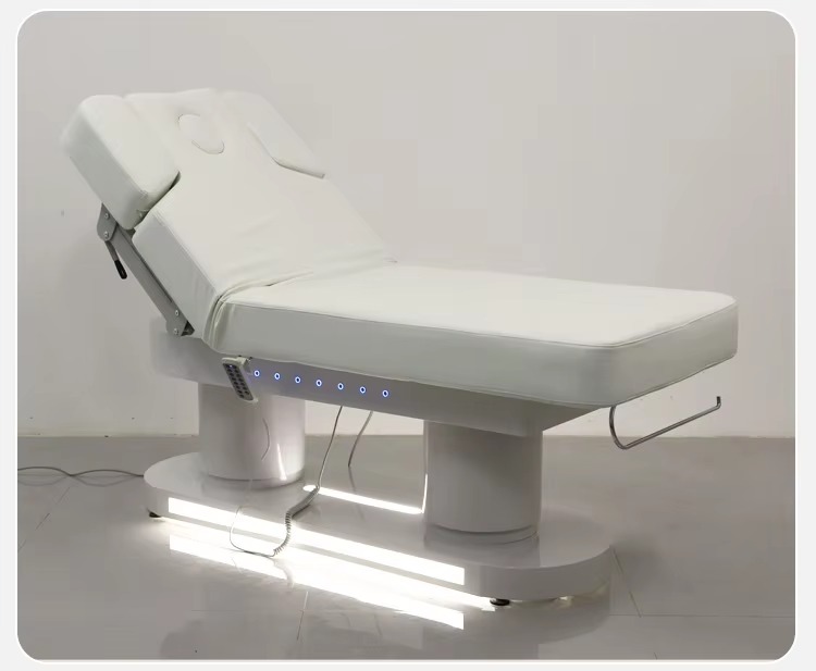 Modern Salon Furniture White Eyelash Facial Spa Massage Bed Luxury 4 Motors Electric Adjustable Cosmetic Treatment Beauty Bed