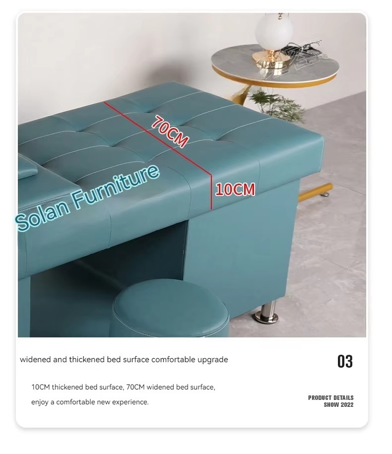 Hot Sale Modern Saloon Head Washing Chair Thai Massage Salon Spa Shampoo Basin Beds Synthetic Leather Lay  Down Washing Chair