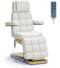 Qnoxlim Full Electric Massage Table with Lift,Whole Piece 3 Motor Professional Facial Bed for Estheticians, Spa & Waxing, Heavy-Duty Adjustable Massage Bed for Physical Therapy (Black)