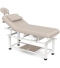 3 Motor Electric Esthetician Bed, Fully Electric Facial Chair with Adjustable Height, Backrest and Footrest, Spa Chair with Armrest & Heavy Duty Base, PU Leather for Spa, Tattoo, Eyelash and So On