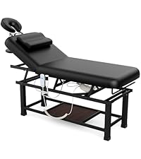 3 Motor Electric Esthetician Bed, Fully Electric Facial Chair with Adjustable Height, Backrest and Footrest, Spa Chair with Armrest & Heavy Duty Base, PU Leather for Spa, Tattoo, Eyelash and So On