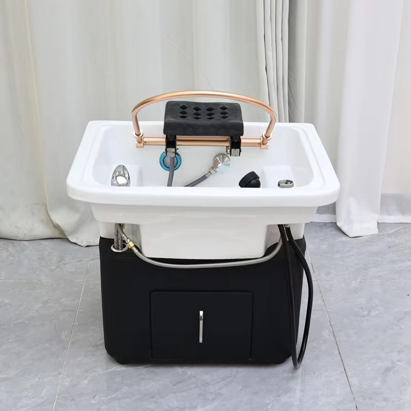 Mobile Portable Shampoo Wash Basin Bowl Station Salon Furniture Scalp Treatment Shampoo Sink With Spa Head Water Therapy