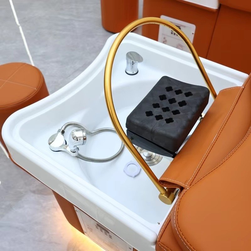 Luxury Modern Beauty Salon Spa Electric Water Circulation Hair Washing Therapy Thai Massage Laydown Shampoo Basin Bed Light