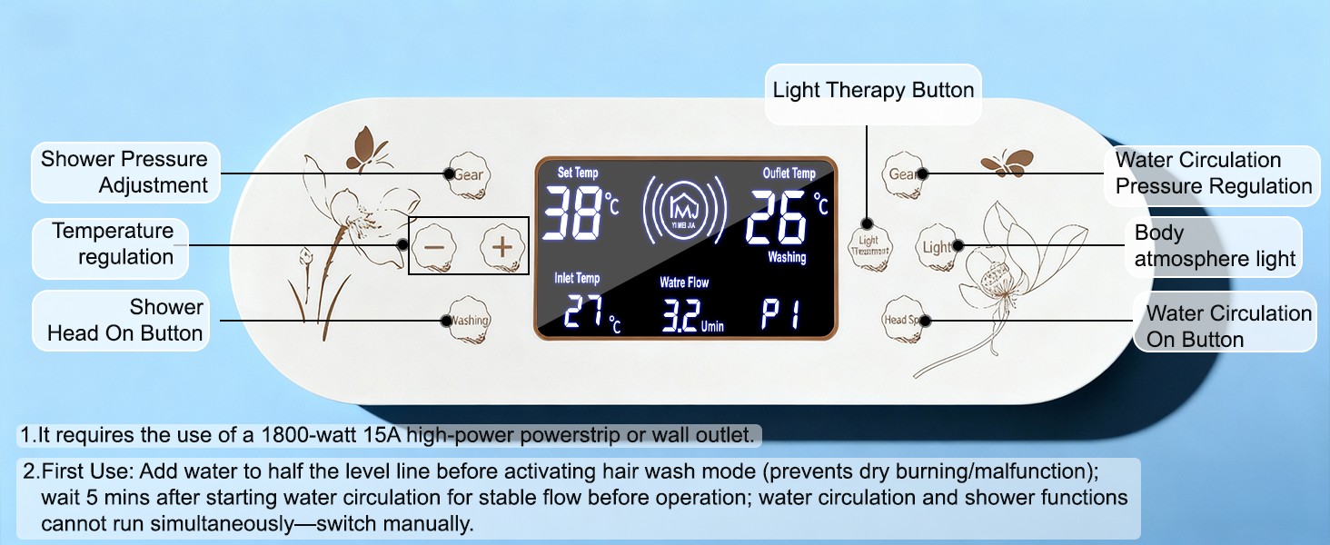 TooMiMo Japanese Head Spa Equipment, Portable Bed with Height-Adjustable Water Circulation, 58% Energy Saving (1600W), IPX4 Protection, 25L Waste Tank for Home Salon Scalp Care