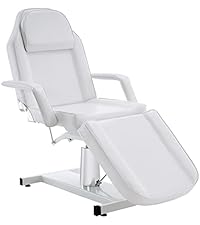 BarberPub Full Electrical 4 Motor Facial Beauty Bed with Hand Foot Control, Leather Massage Bed, Procedure Spa Chair, 400 lbs Capacity, 3 Preset Positions 2119 (White)