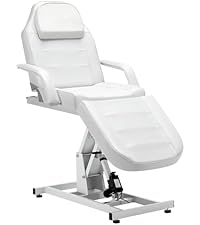 BarberPub Full Electrical 4 Motor Facial Beauty Bed with Hand Foot Control, Leather Massage Bed, Procedure Spa Chair, 400 lbs Capacity, 3 Preset Positions 2119 (White)
