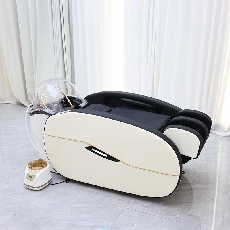 Luxurious Barbershop Furniture Human Touch Massage Head Spa Washing Chair Bed Modern Multifunction Airbag Hair Shampoo Bed