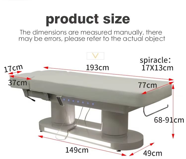 Modern Salon Furniture White Eyelash Facial Spa Massage Bed Luxury 4 Motors Electric Adjustable Cosmetic Treatment Beauty Bed