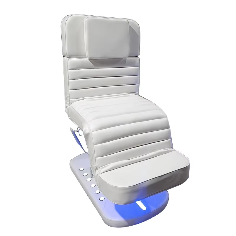 New Design 3 Motors Electric Facial Spa Lash Bed Luxury Modern Full White Beauty Salon Massage Table Spa Bed with Lights