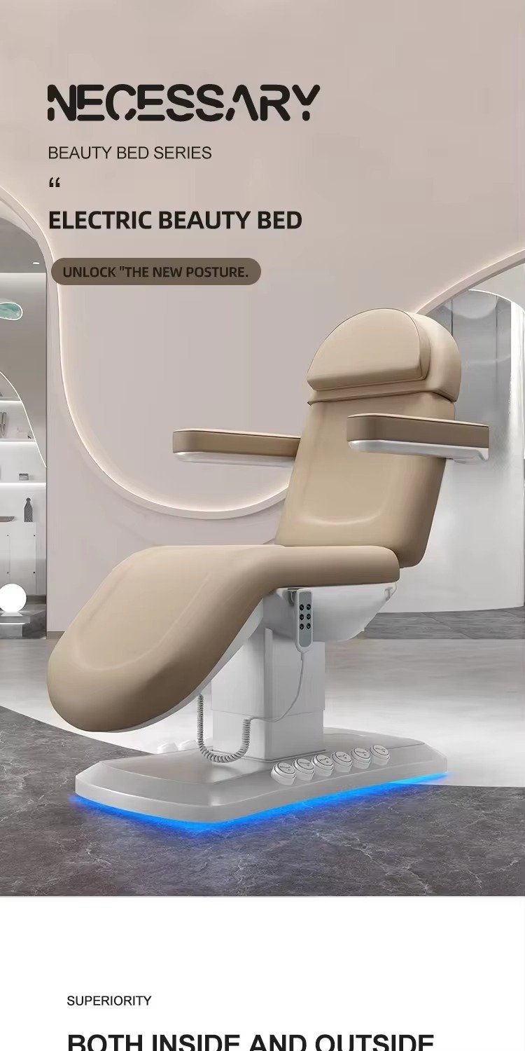 High End Beauty Salon Furniture Foot Control Extension Massage Table Modern Luxury 3 Motors Electric Facial Spa Cosmetic Bed