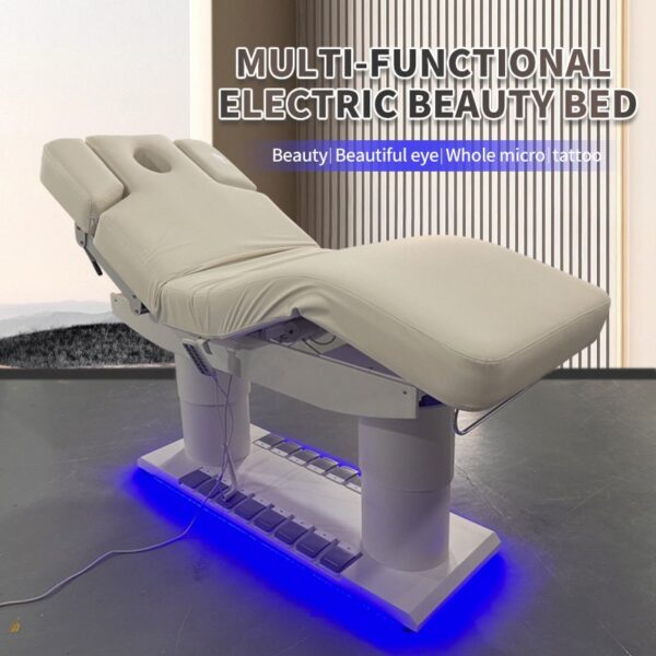 White 4 Motor Electric Adjustable Beauty Saloon Eyelash Bed Heavy Duty... - Massage Bed | Nova Spa Equipment