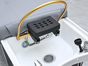 DERMALOGIC Kenzo Head Spa Bed, U-Shape Water Massage Shampoo Backwash Unit with Cover Pillow, Spa Resort Hair Salon Equipment, Black
