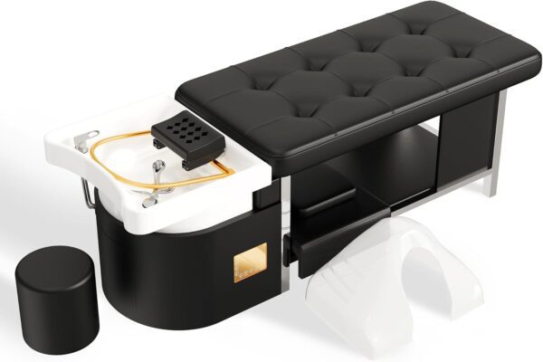 2-356 Japanese head spa bed with water circulation, steam and 7-color light therapy shampoo station