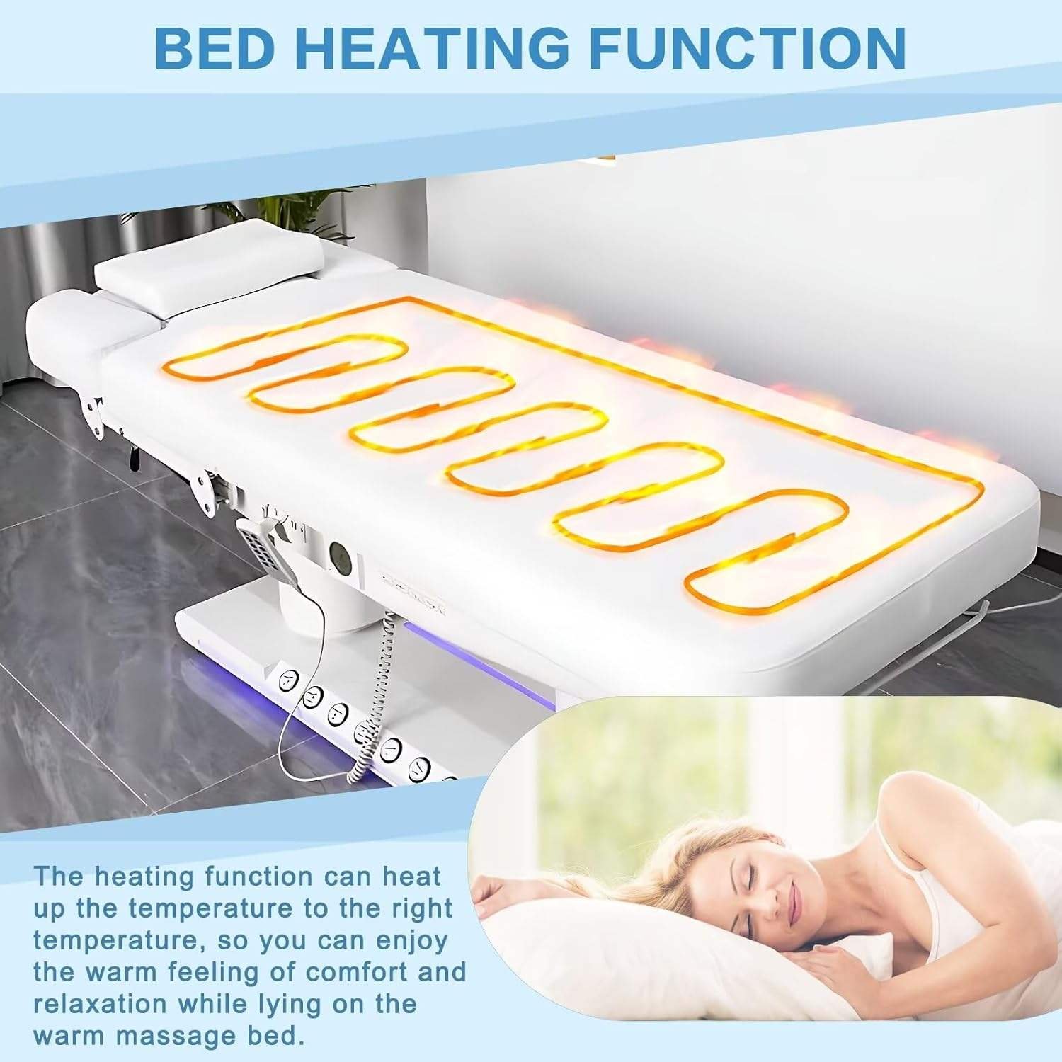 Full White Beauty Salon Furniture Foot Control Facial Eyelash Bed Luxu... - Massage Bed | Nova Spa Equipment